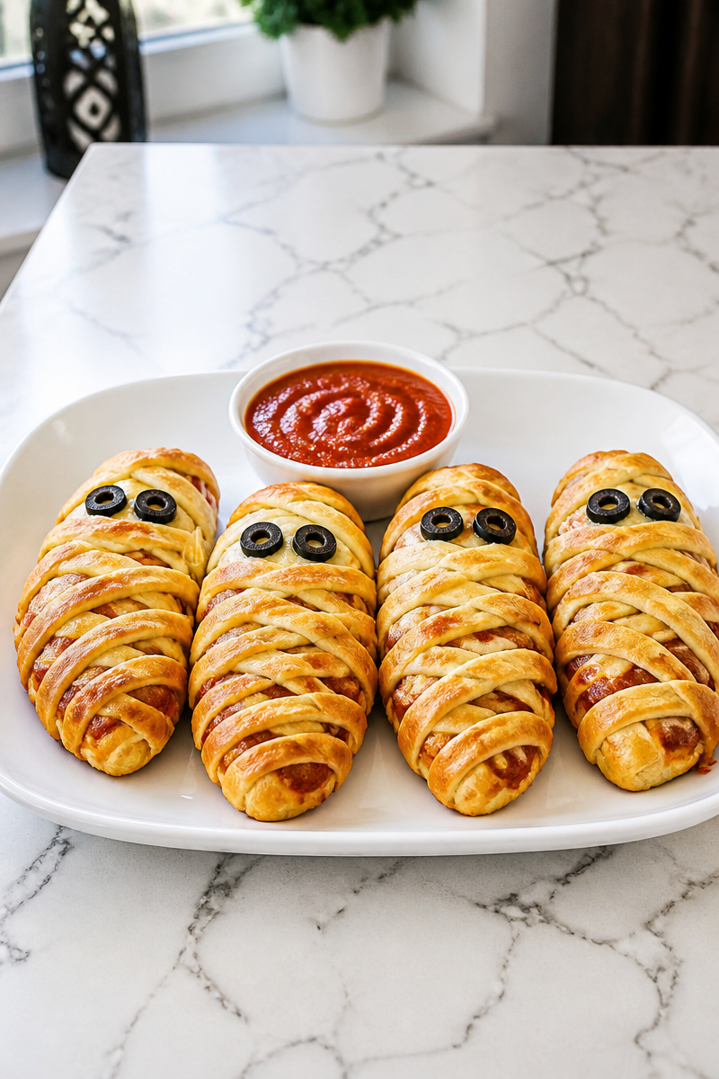 Spooky Mummy Wrapped Baked Chicken Breast Spooky Mummy Wrapped Baked Chicken Breast