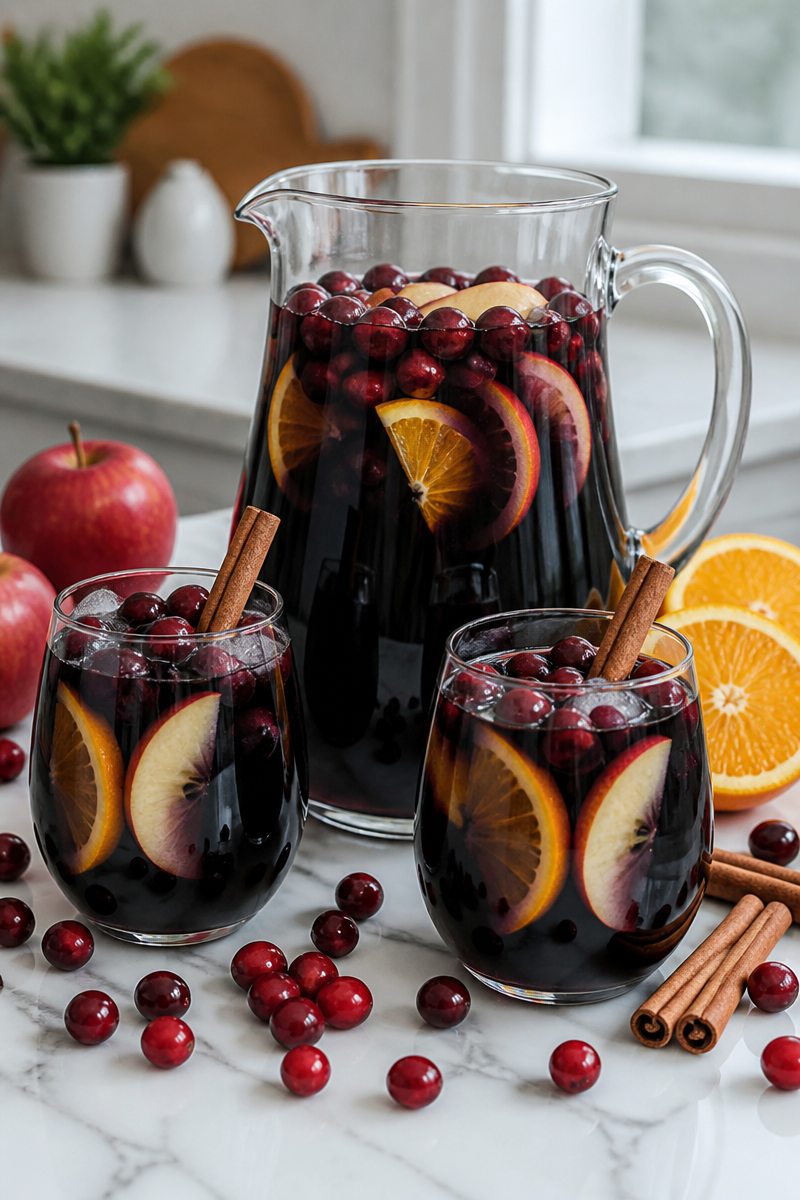 Spooky Poison Apple Sangria Mocktail