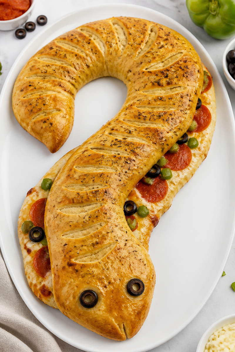 Spooky Snake Stuffed Calzone Spooky Snake Stuffed Calzone