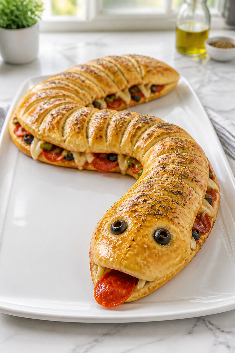 Spooky Snake Stuffed Calzone Spooky Snake Stuffed Calzone