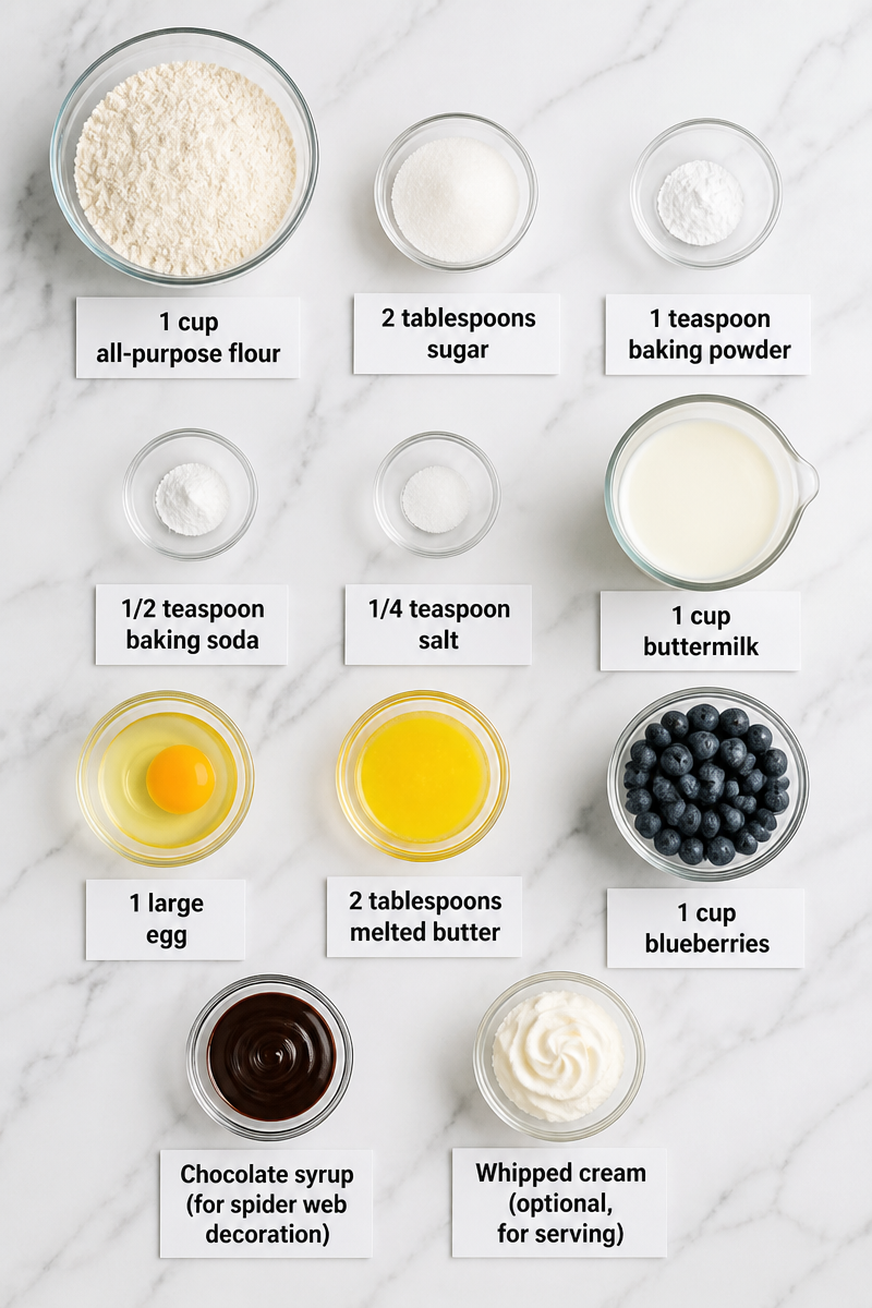 Spooky Spider Web Blueberry Pancake Spooky Spider Web Blueberry Pancake