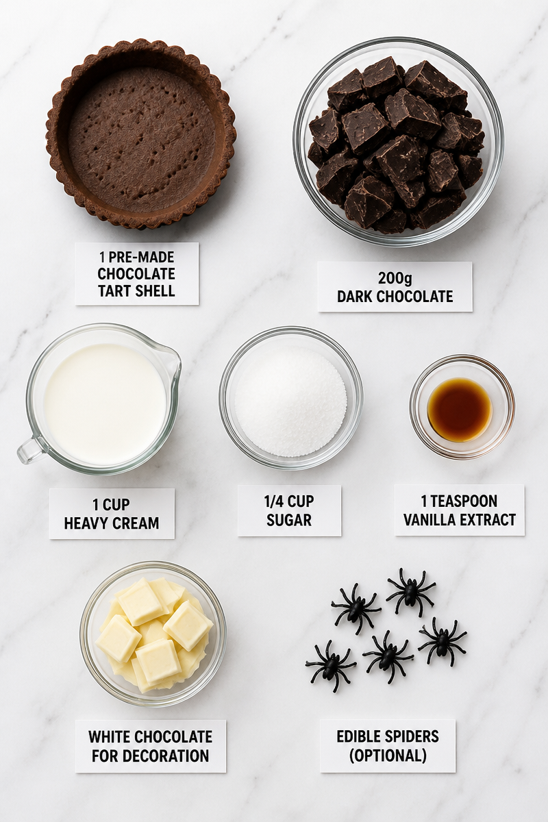 Spooky Spider Web Chocolate Tartlet