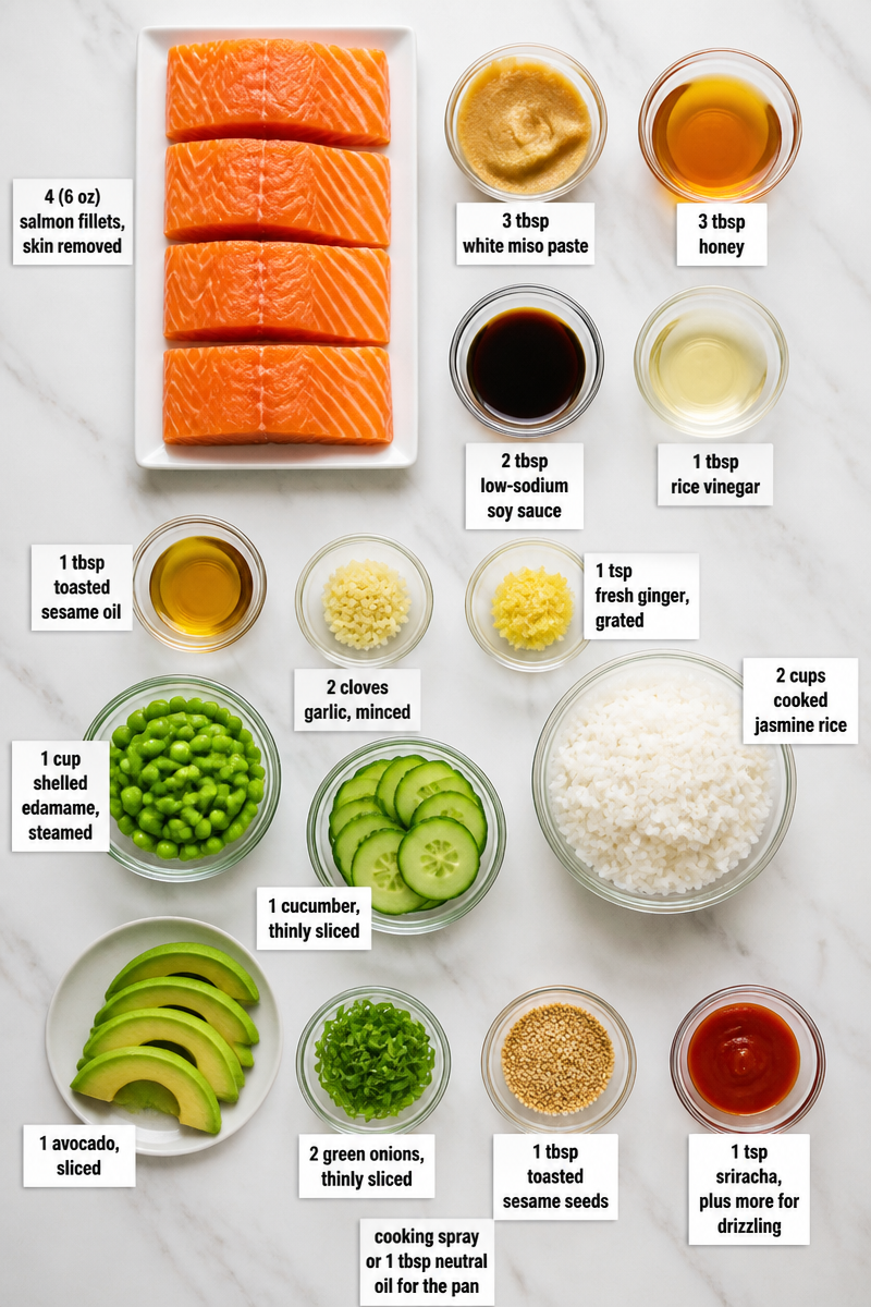 Sticky Miso Glazed Salmon Rice Bowl Sticky Miso Glazed Salmon Rice Bowl