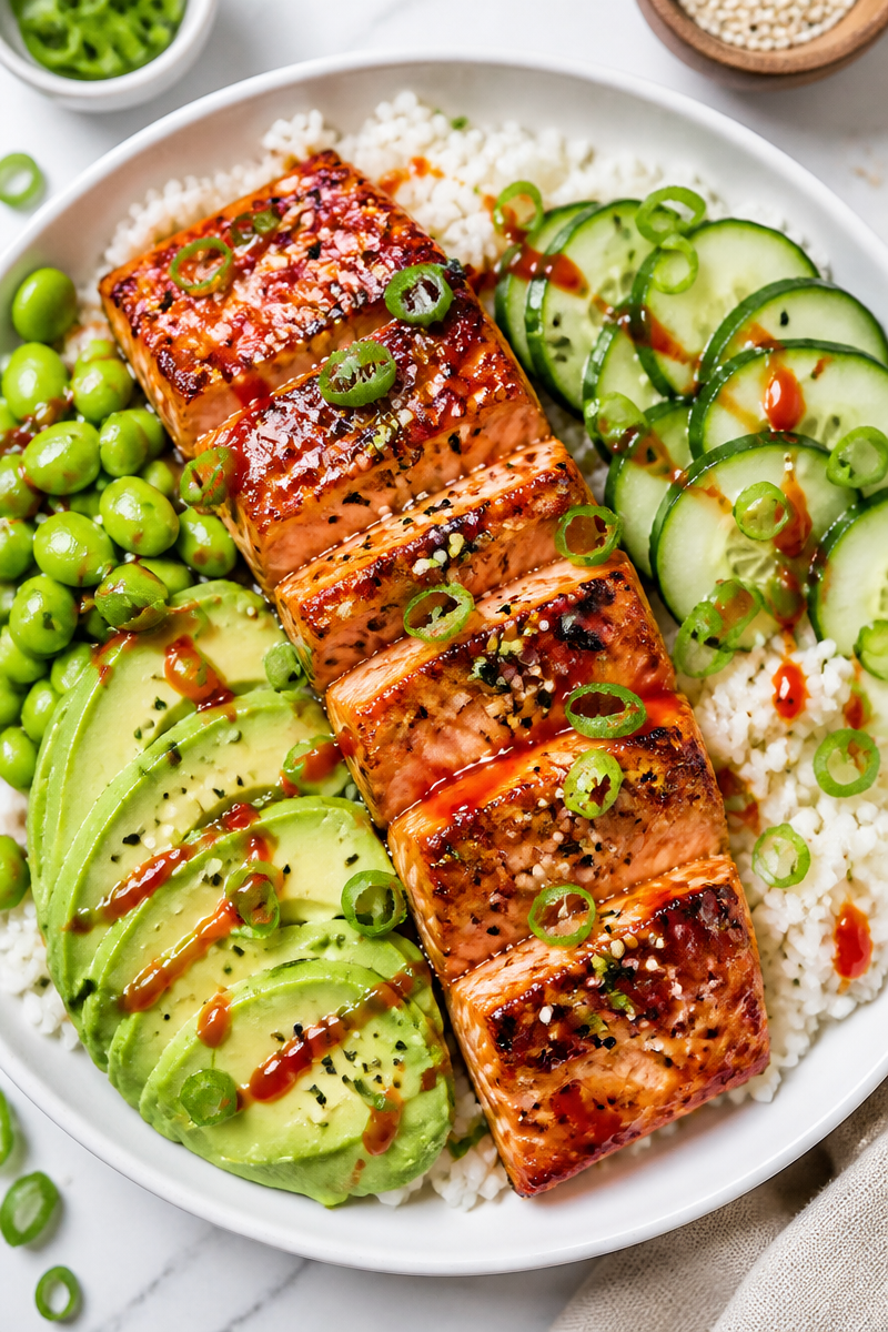 Sticky Miso Glazed Salmon Rice Bowl Sticky Miso Glazed Salmon Rice Bowl
