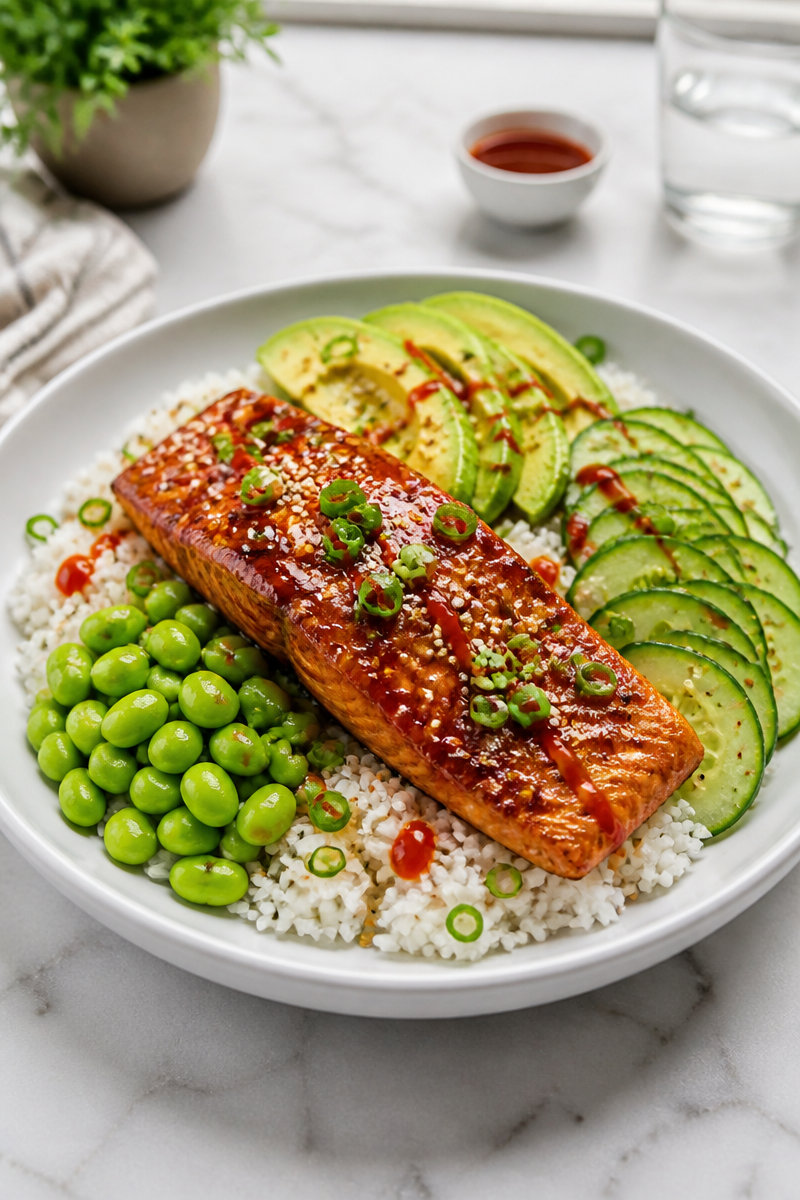 Sticky Miso Glazed Salmon Rice Bowl Sticky Miso Glazed Salmon Rice Bowl