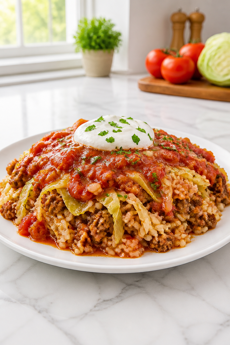 Stuffed Cabbage Roll Casserole Simple Trick