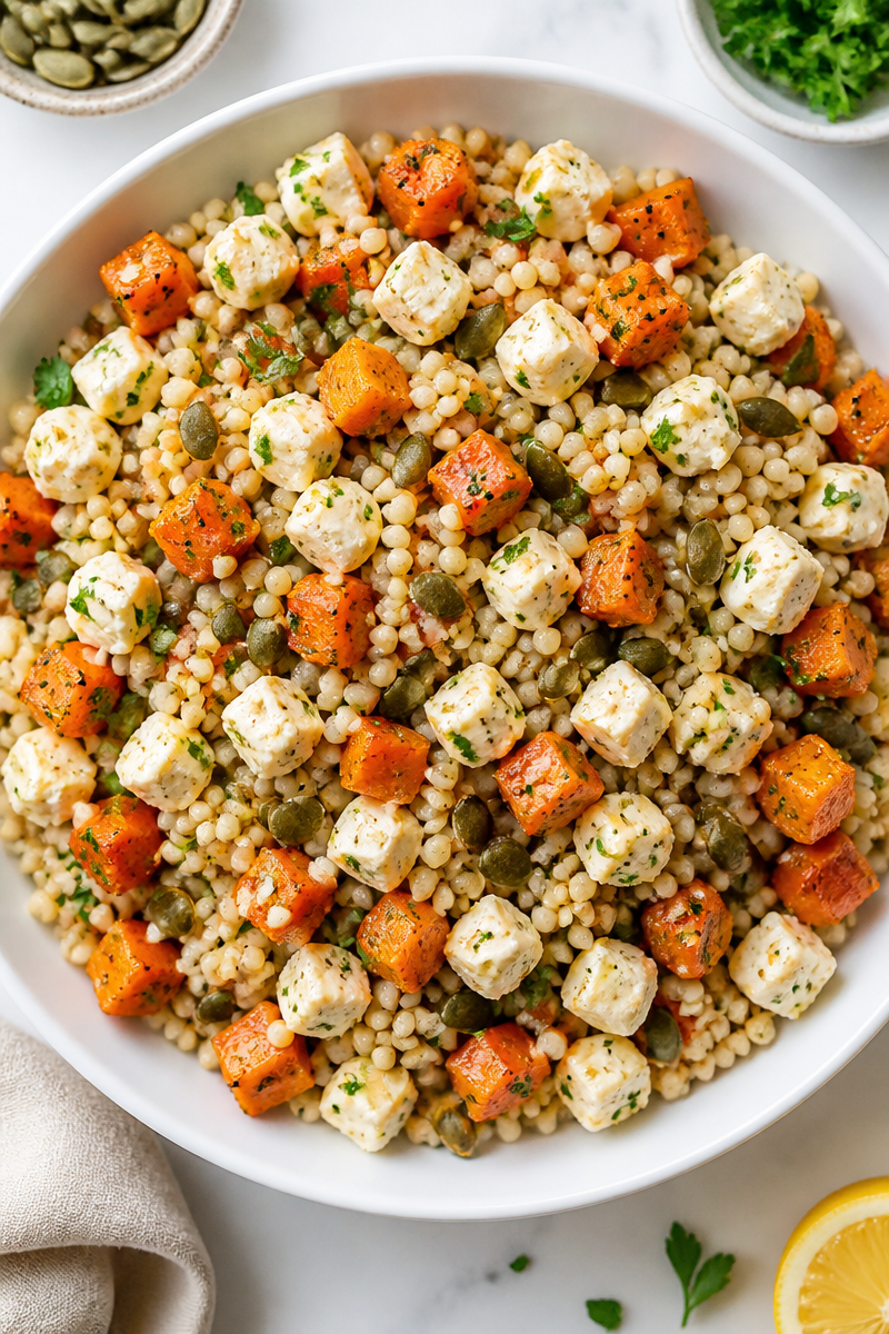 Sweet Potato Couscous Pumpkin Seed Salad