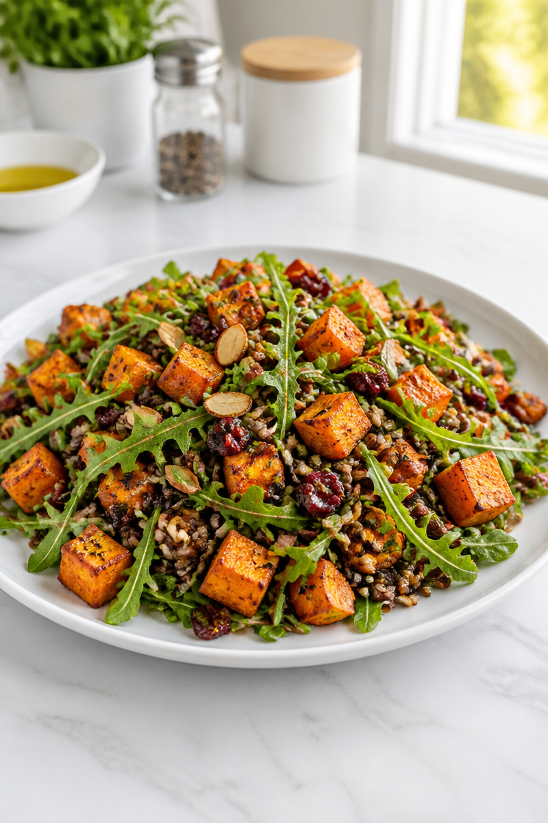 Sweet Potato Wild Rice Arugula Salad Sweet Potato Wild Rice Arugula Salad