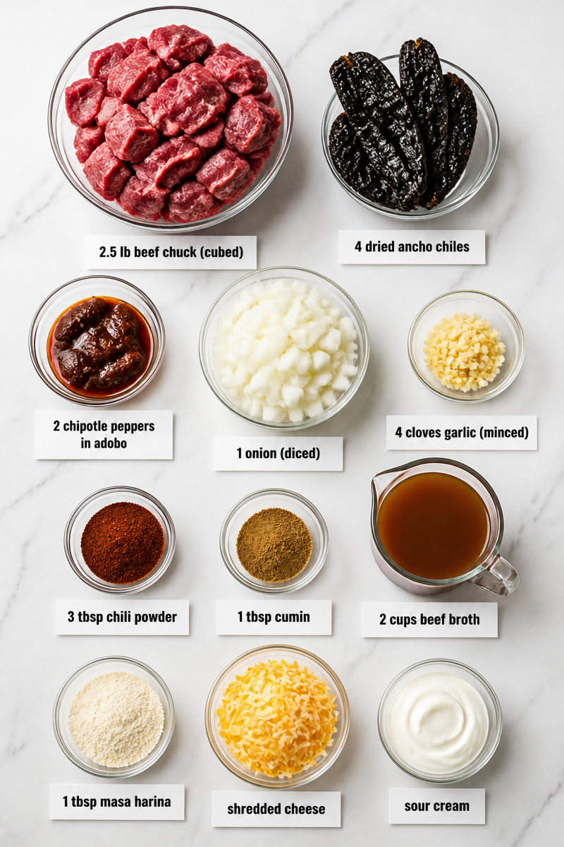 Texas Style Smoky Beef Chili Stovetop