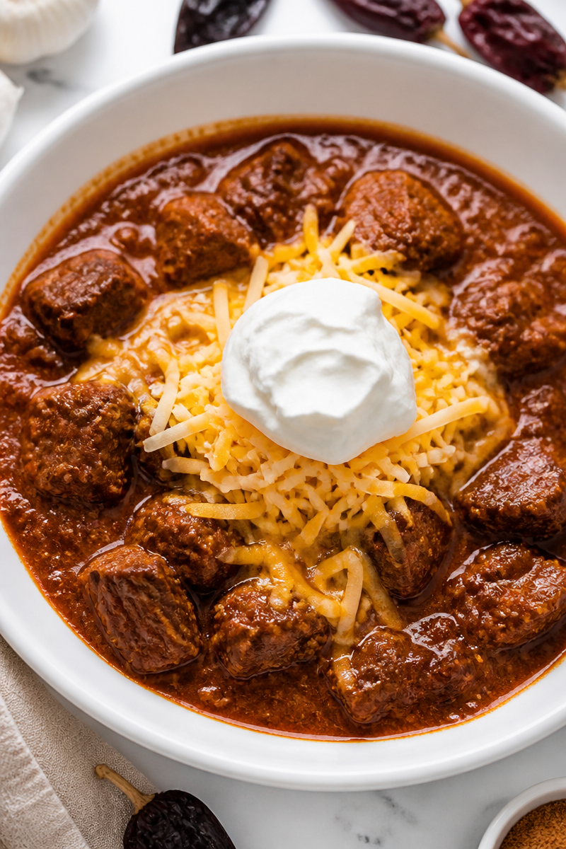 Texas Style Smoky Beef Chili Stovetop