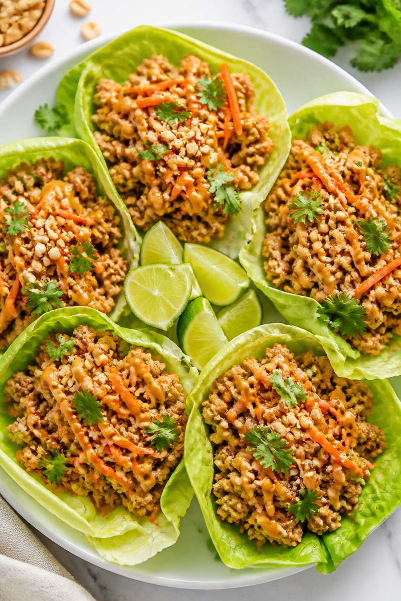 Thai Chicken Cabbage Wrap Peanut Sauce Thai Chicken Cabbage Wrap Peanut Sauce