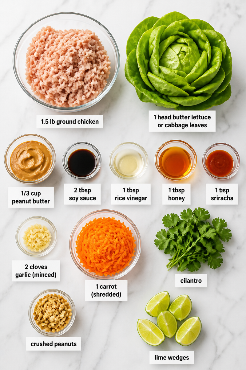 Thai Chicken Cabbage Wrap Peanut Sauce Thai Chicken Cabbage Wrap Peanut Sauce