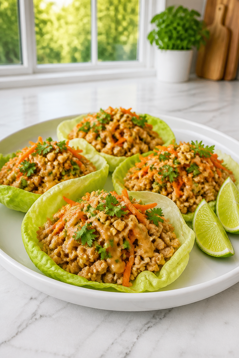 Thai Chicken Cabbage Wrap Peanut Sauce Thai Chicken Cabbage Wrap Peanut Sauce