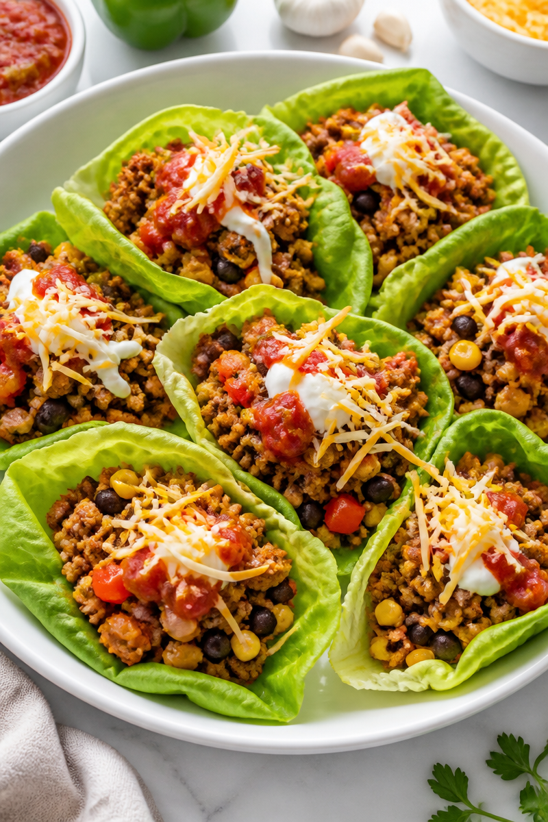 Turkey Taco Lettuce Wrap Bowl