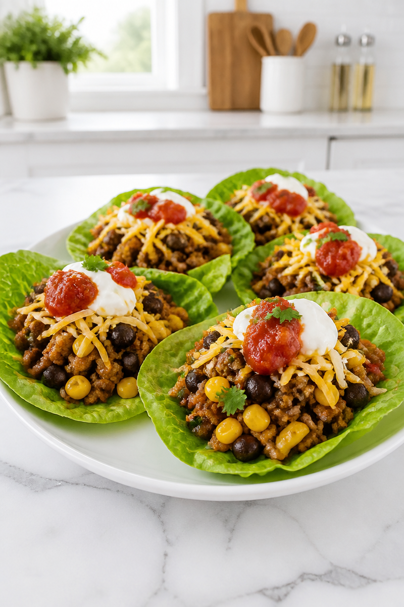 Turkey Taco Lettuce Wrap Bowl