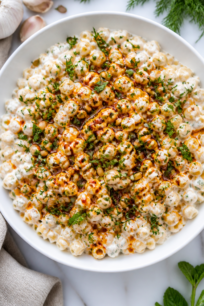 Turkish Style Ditalini Pasta Yogurt