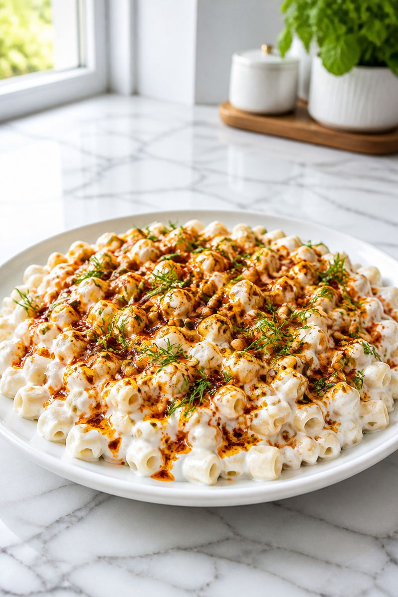 Turkish Style Ditalini Pasta Yogurt