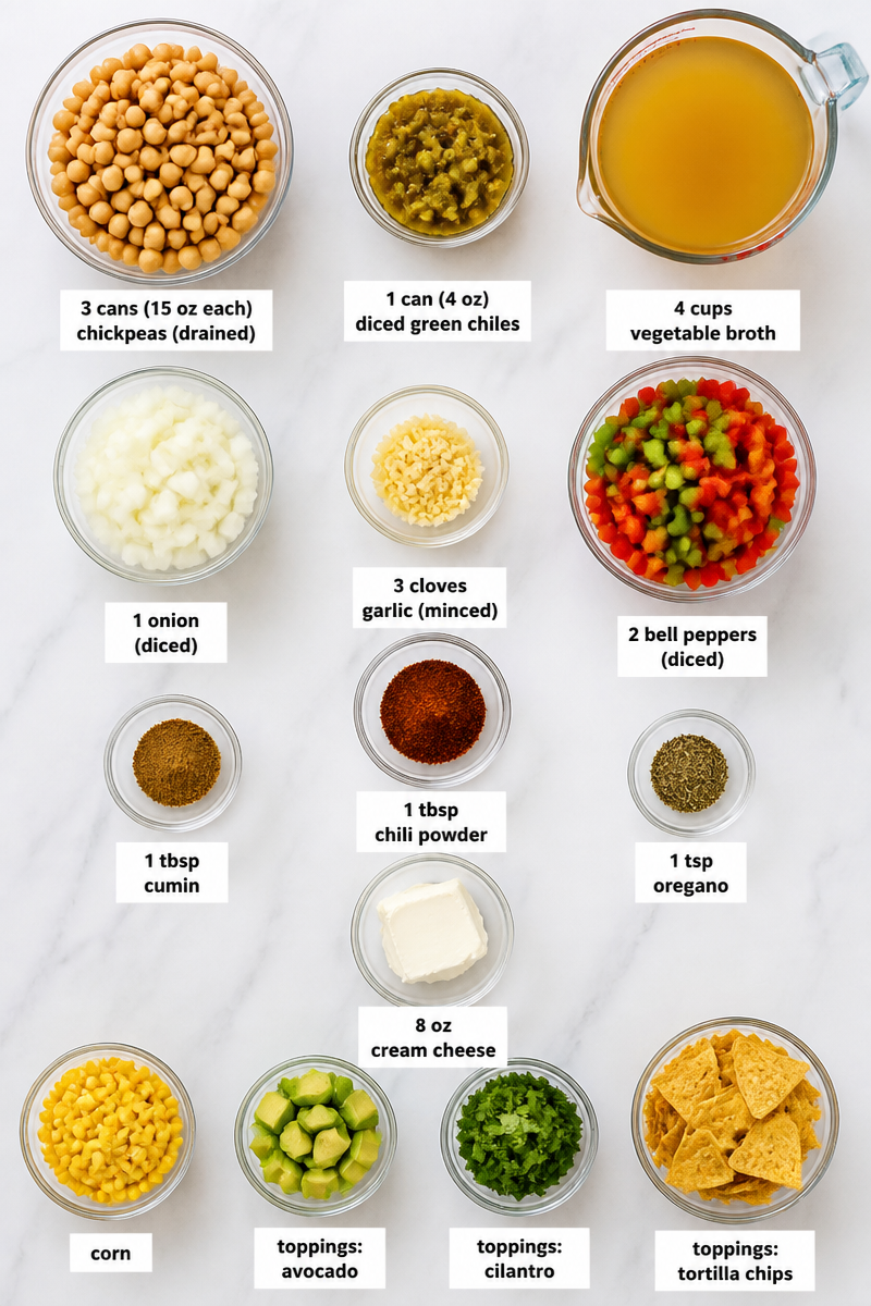 Vegetarian White Chickpea Chili Bowl