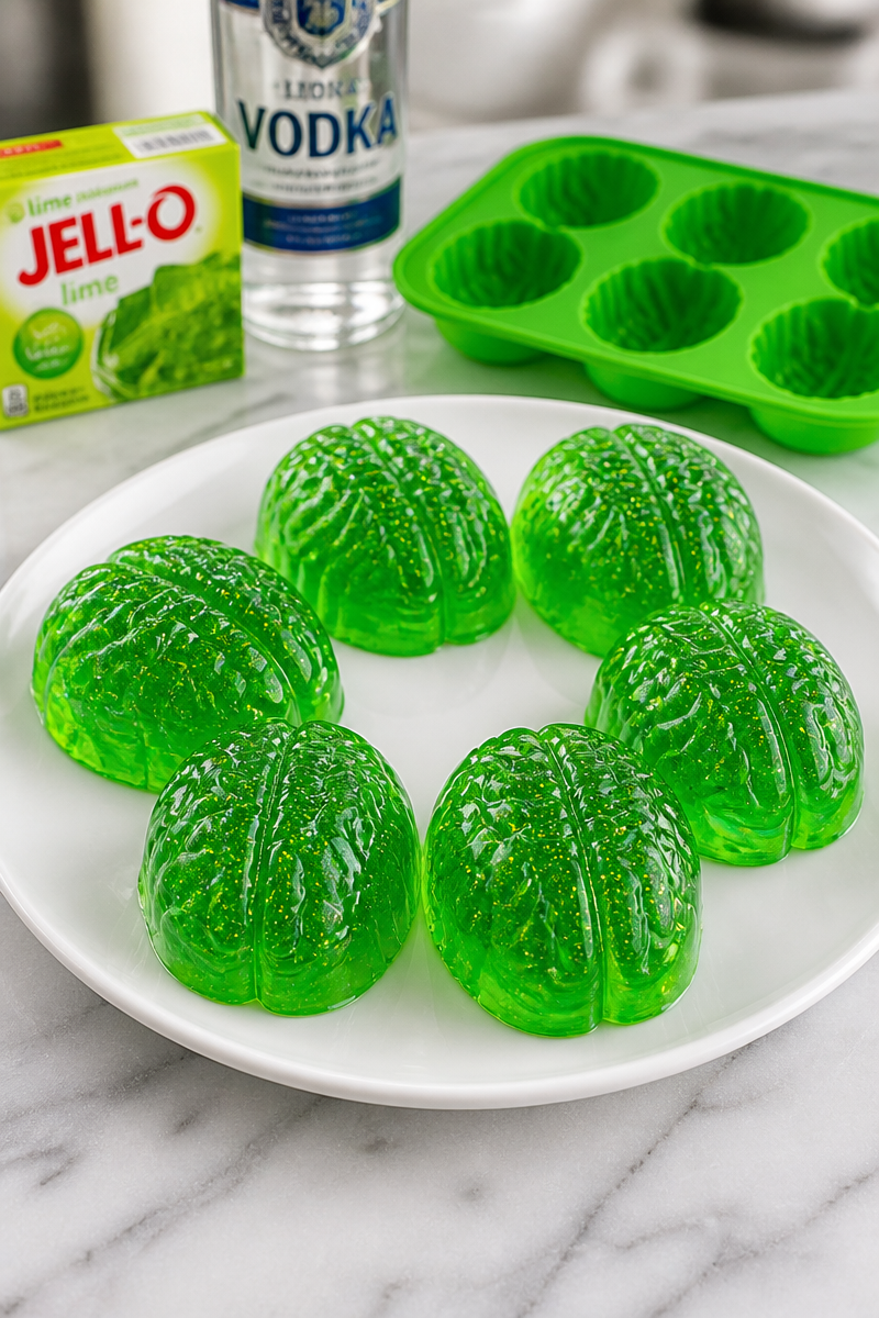 Zombie Brain Jello Shot Green Glow Zombie Brain Jello Shot Green Glow