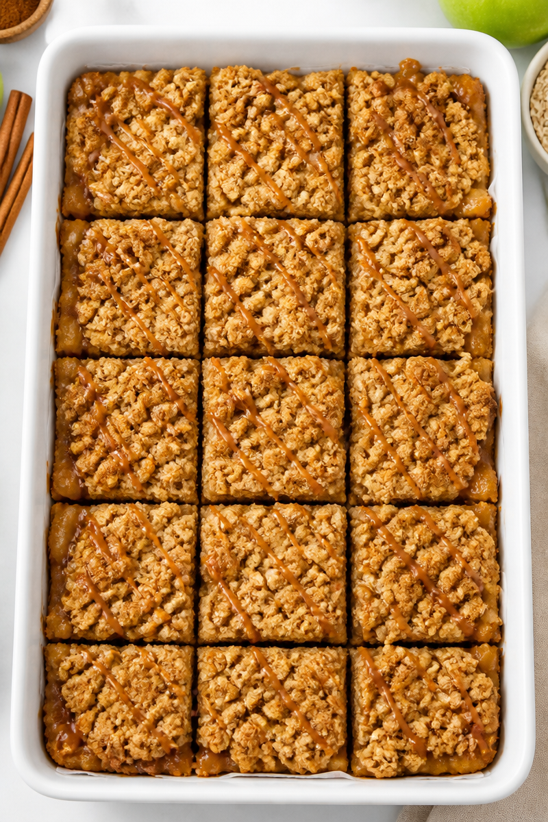 Apple Pie Crumble Bar Square