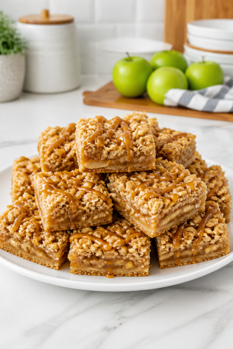 Apple Pie Crumble Bar Square