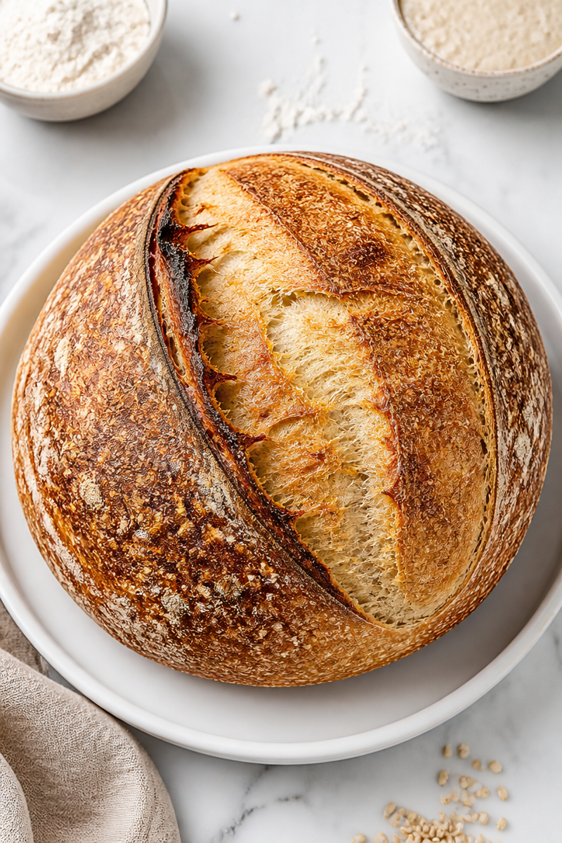 Artisan Sourdough Bread Crusty Crumb