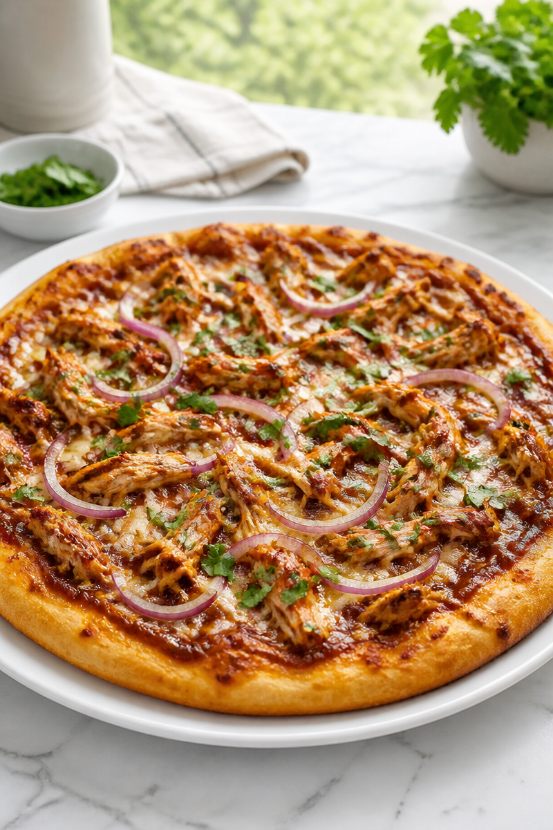 BBQ Chicken Pizza Homemade Dough BBQ Chicken Pizza Homemade Dough