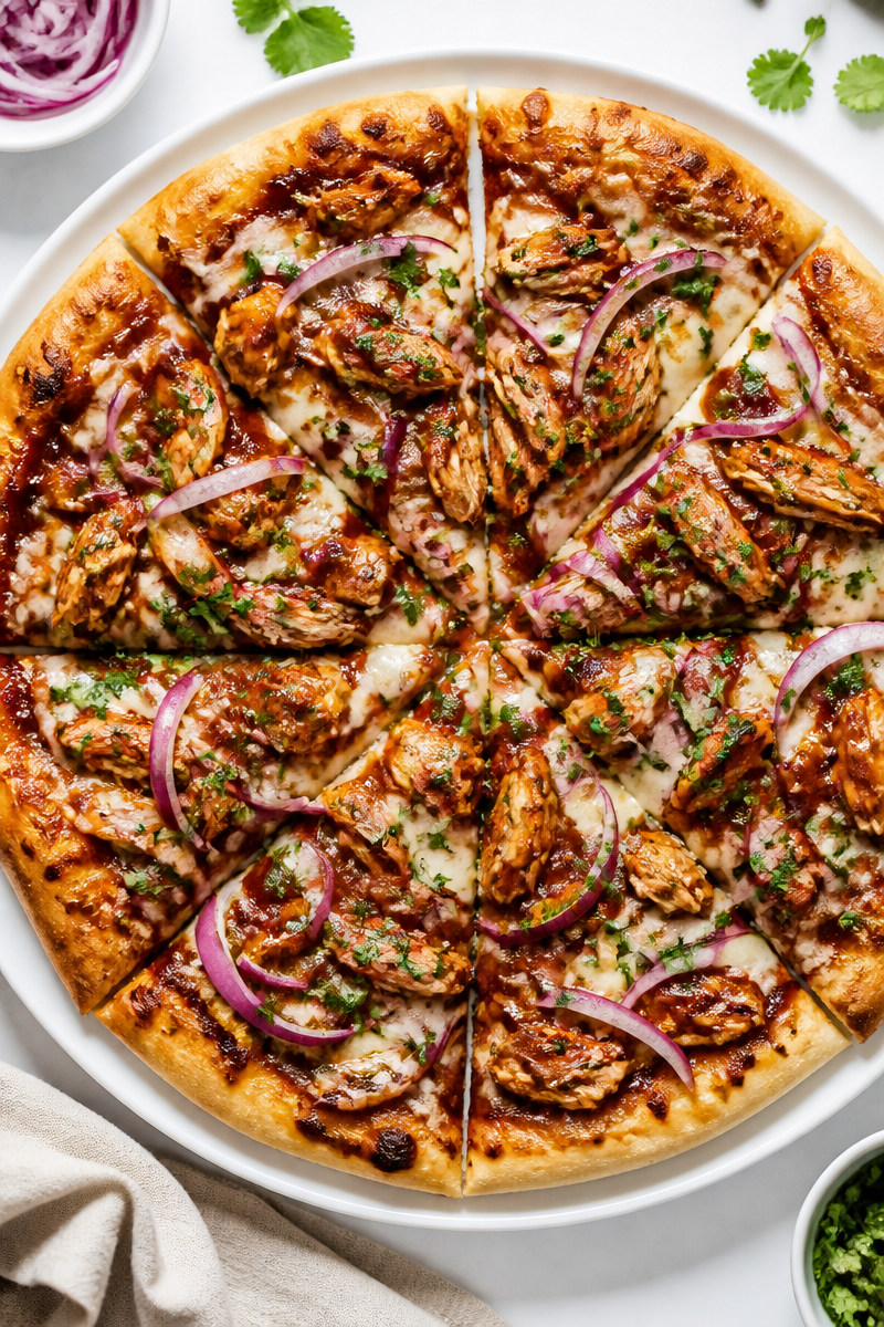 BBQ Chicken Pizza Homemade Dough BBQ Chicken Pizza Homemade Dough
