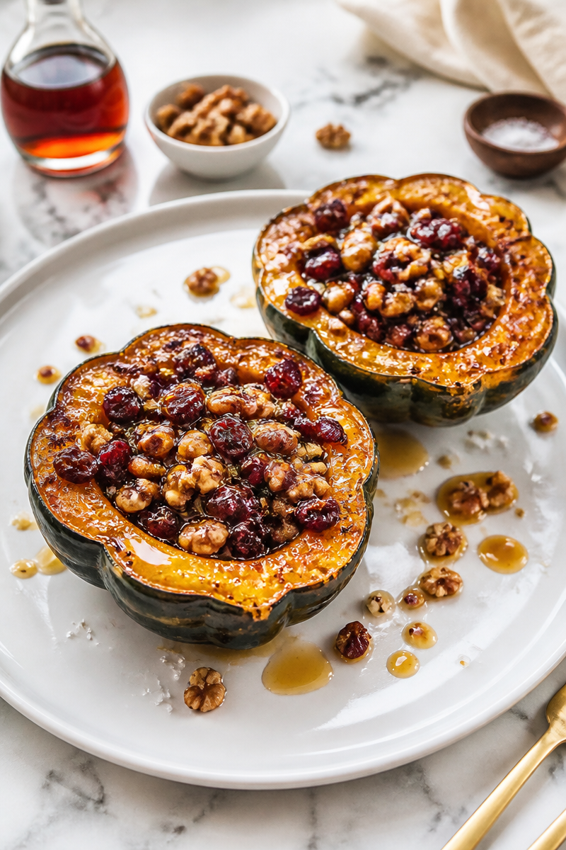 Baked Acorn Squash Maple Walnut Baked Acorn Squash Maple Walnut