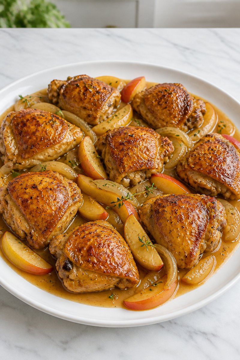 Baked Apple Cider Braised Chicken Thigh Baked Apple Cider Braised Chicken Thigh