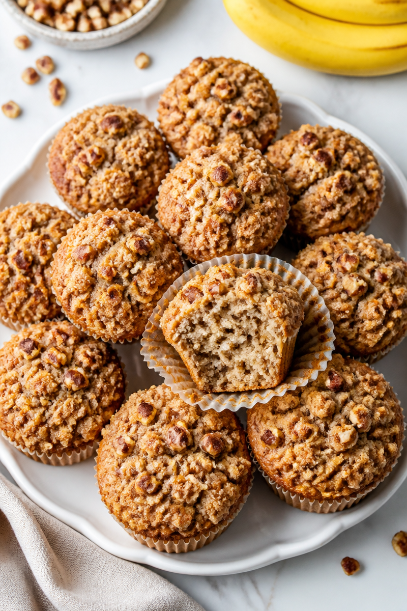 Baked Banana Nut Streusel Muffins Baked Banana Nut Streusel Muffins