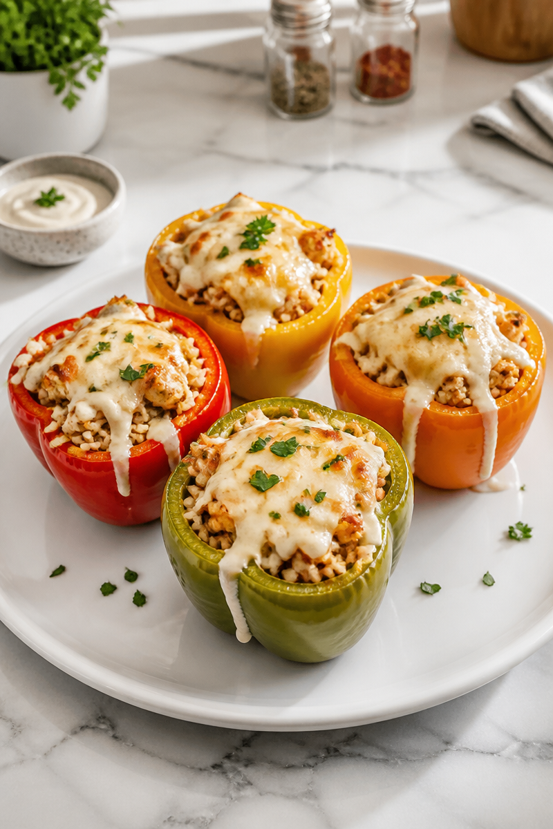 Baked Chicken Shawarma Stuffed Pepper Baked Chicken Shawarma Stuffed Pepper