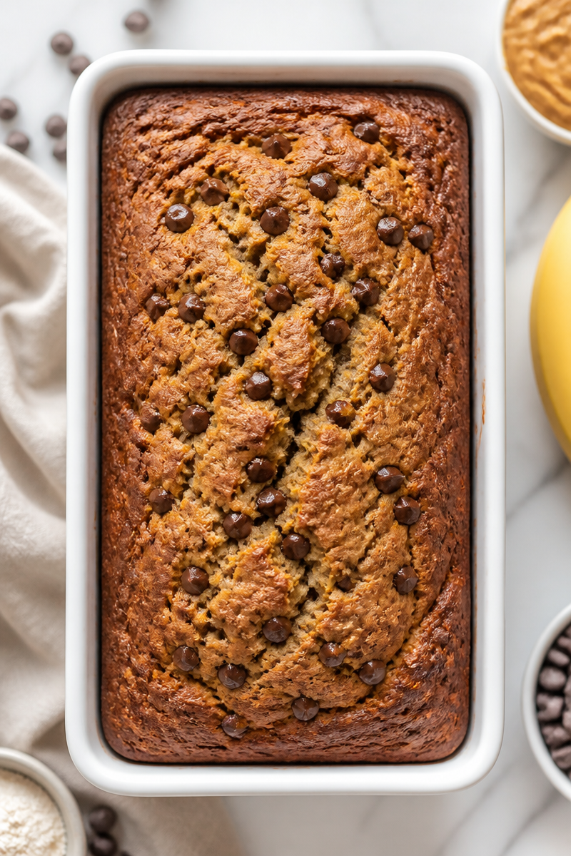 Baked Chocolate Peanut Butter Banana Bread Baked Chocolate Peanut Butter Banana Bread
