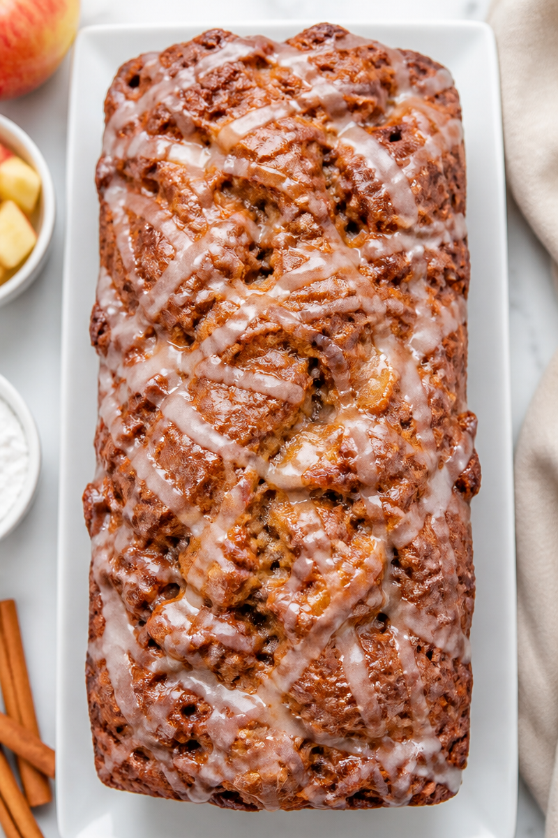 Baked Cinnamon Apple Fritter Bread Loaf Baked Cinnamon Apple Fritter Bread Loaf