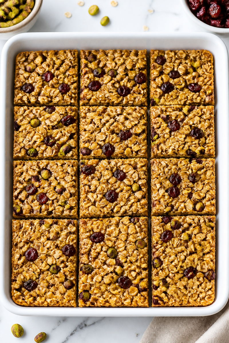 Baked Cranberry Pistachio Granola Bar Baked Cranberry Pistachio Granola Bar