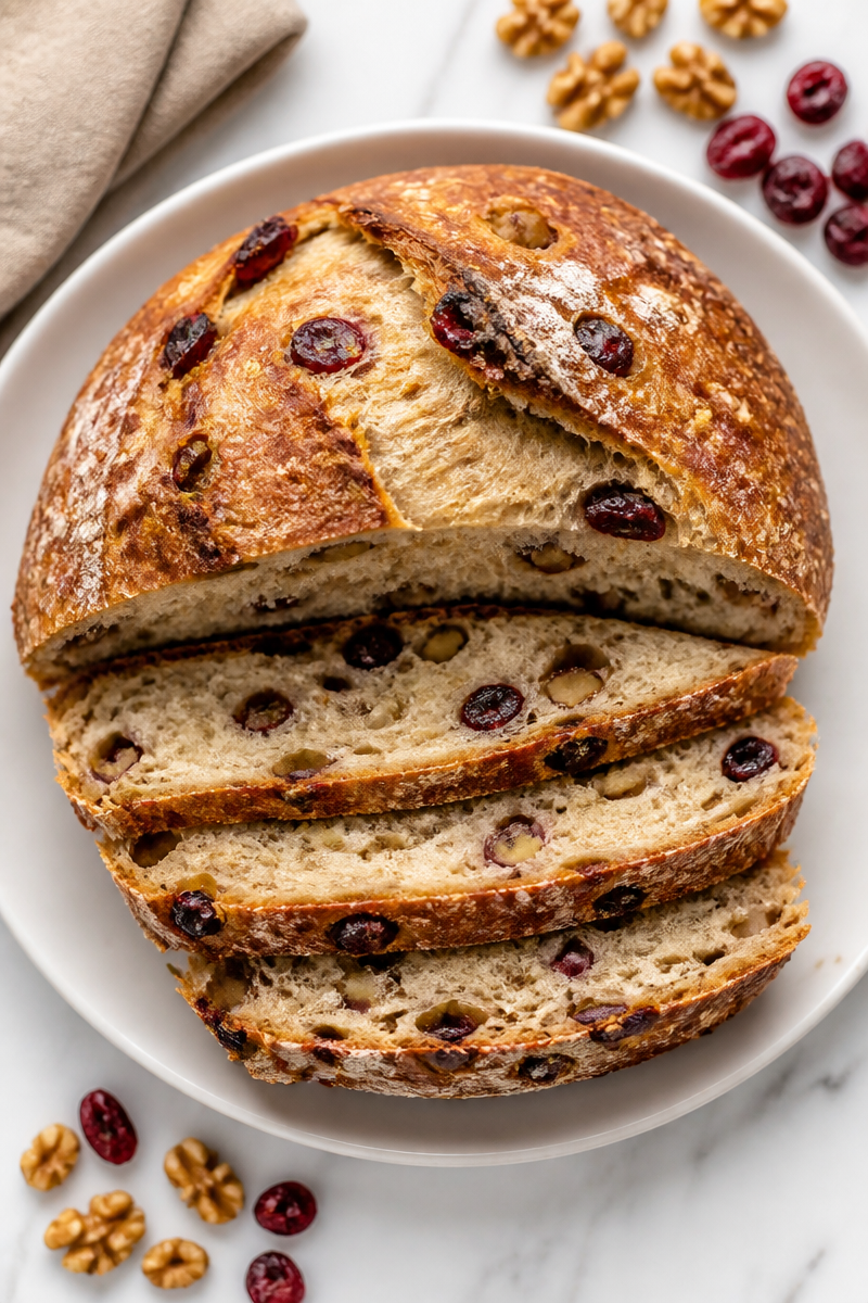 Baked Cranberry Walnut Sourdough Bread Baked Cranberry Walnut Sourdough Bread