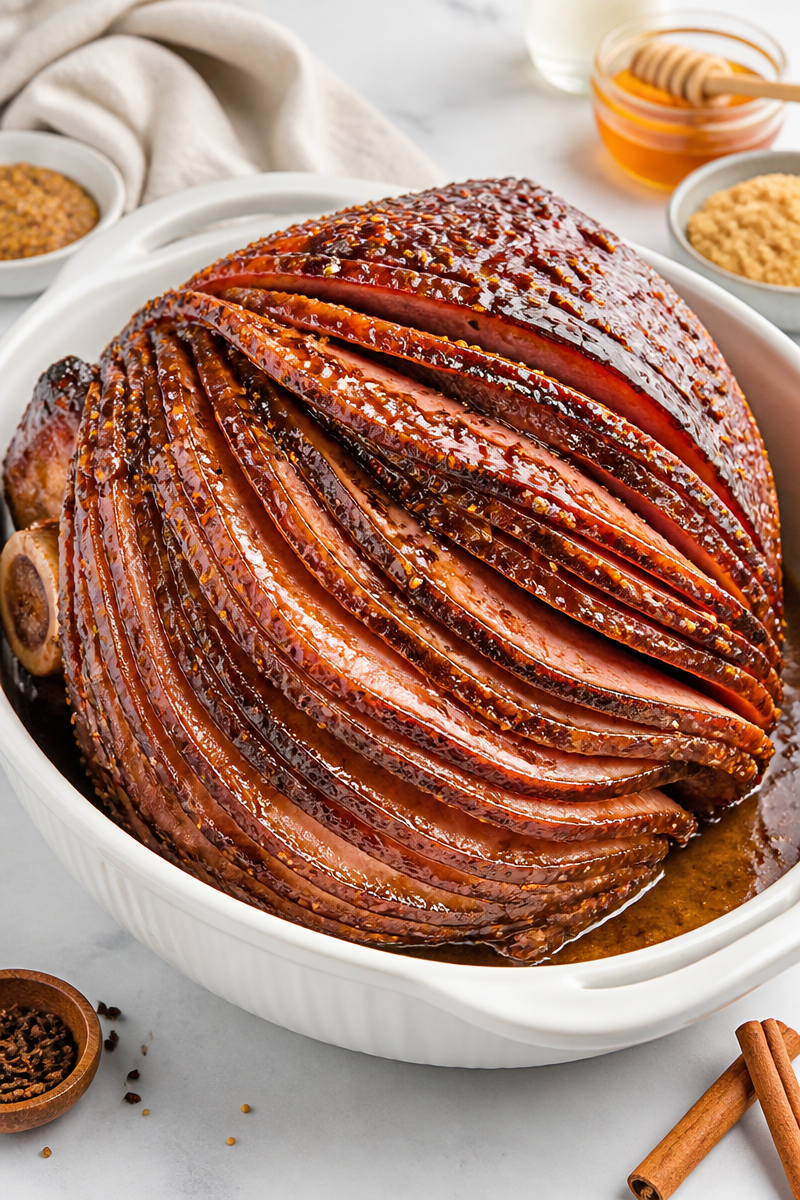 Baked Honey Mustard Glazed Ham
