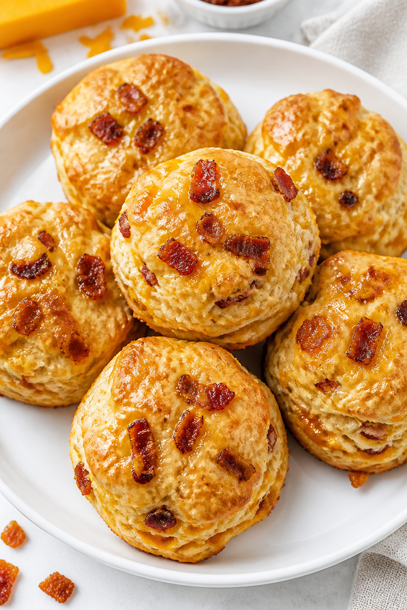 Baked Maple Bacon Biscuit Cheddar Baked Maple Bacon Biscuit Cheddar