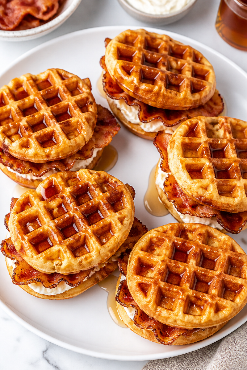 Baked Maple Bacon Waffle Sandwich Baked Maple Bacon Waffle Sandwich