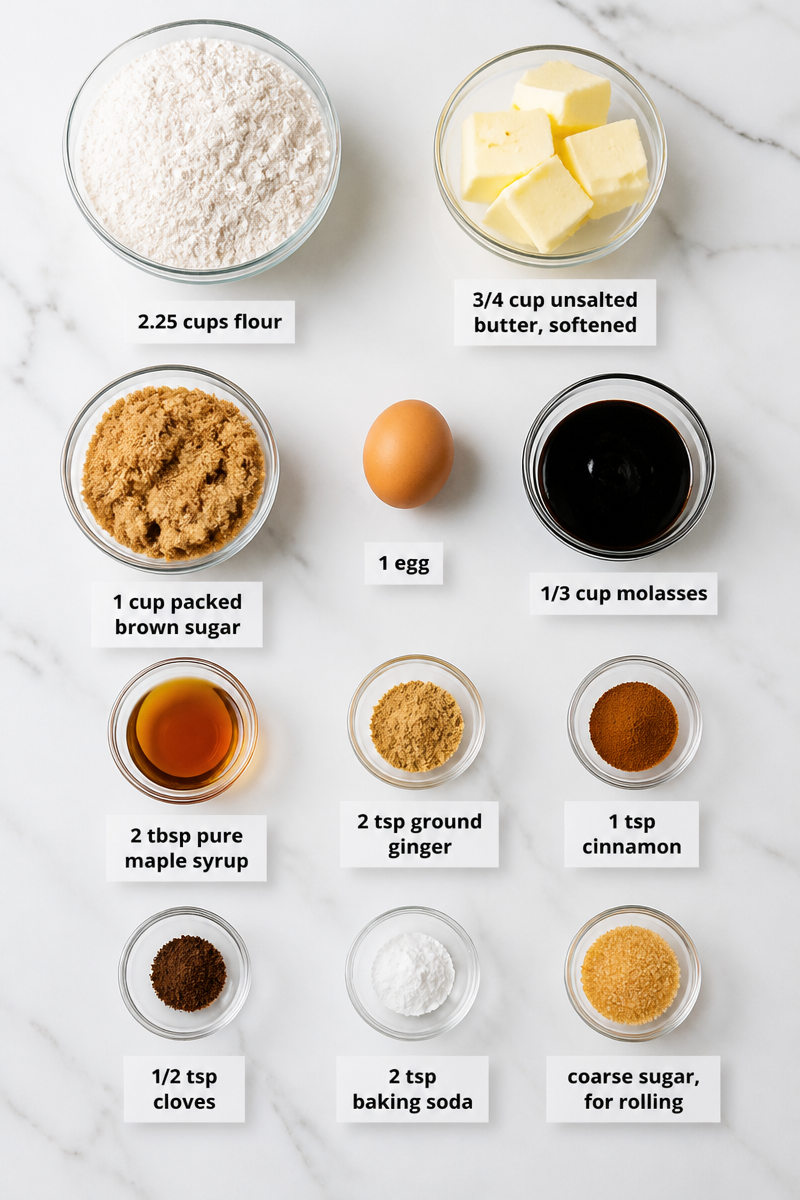 Baked Maple Ginger Snap Cookie
