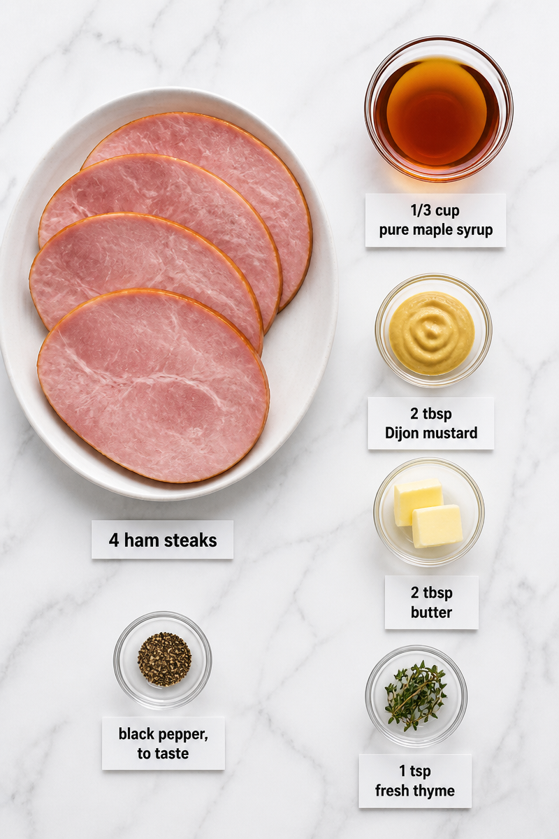 Baked Maple Glazed Ham Steak Skillet