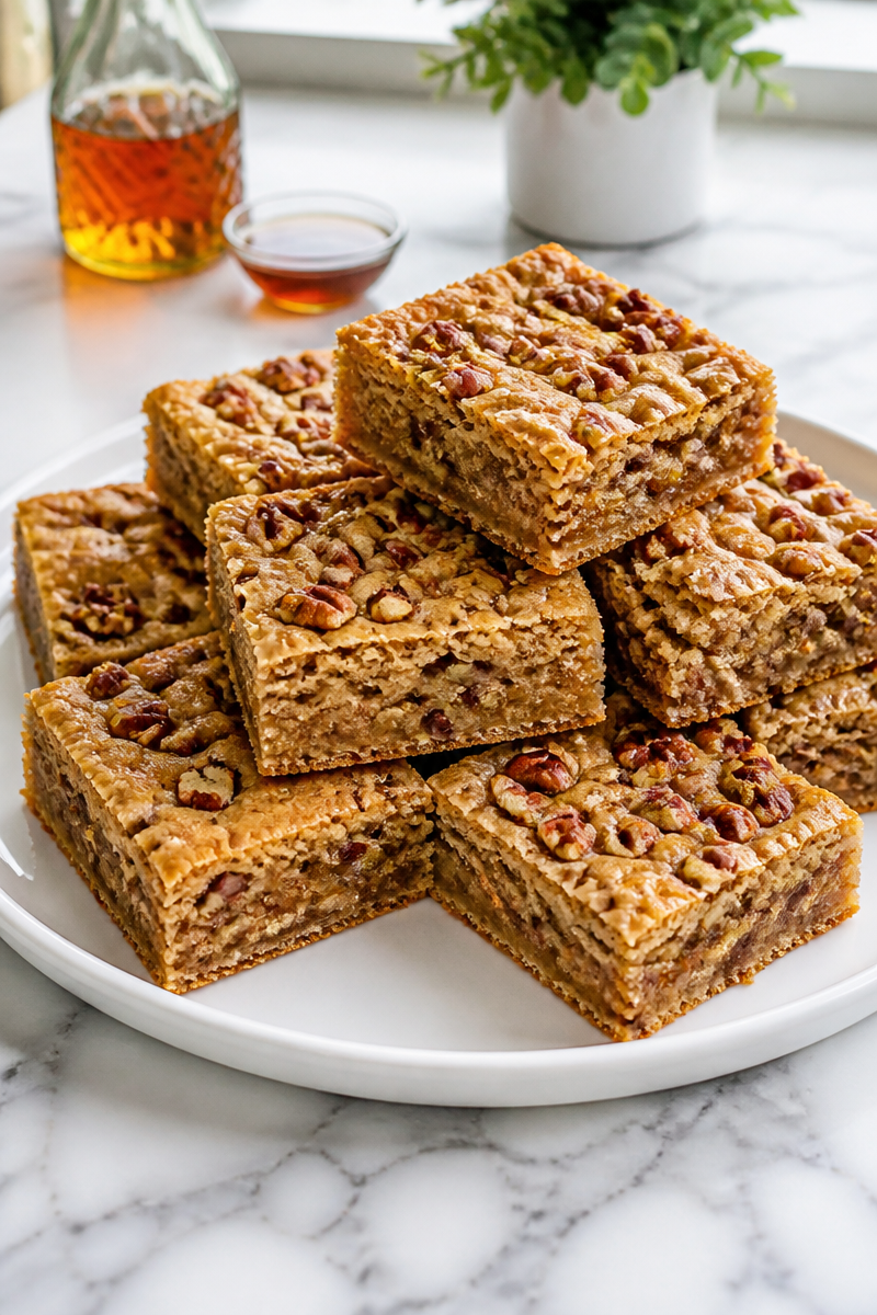 Baked Maple Pecan Blondie Bourbon Baked Maple Pecan Blondie Bourbon