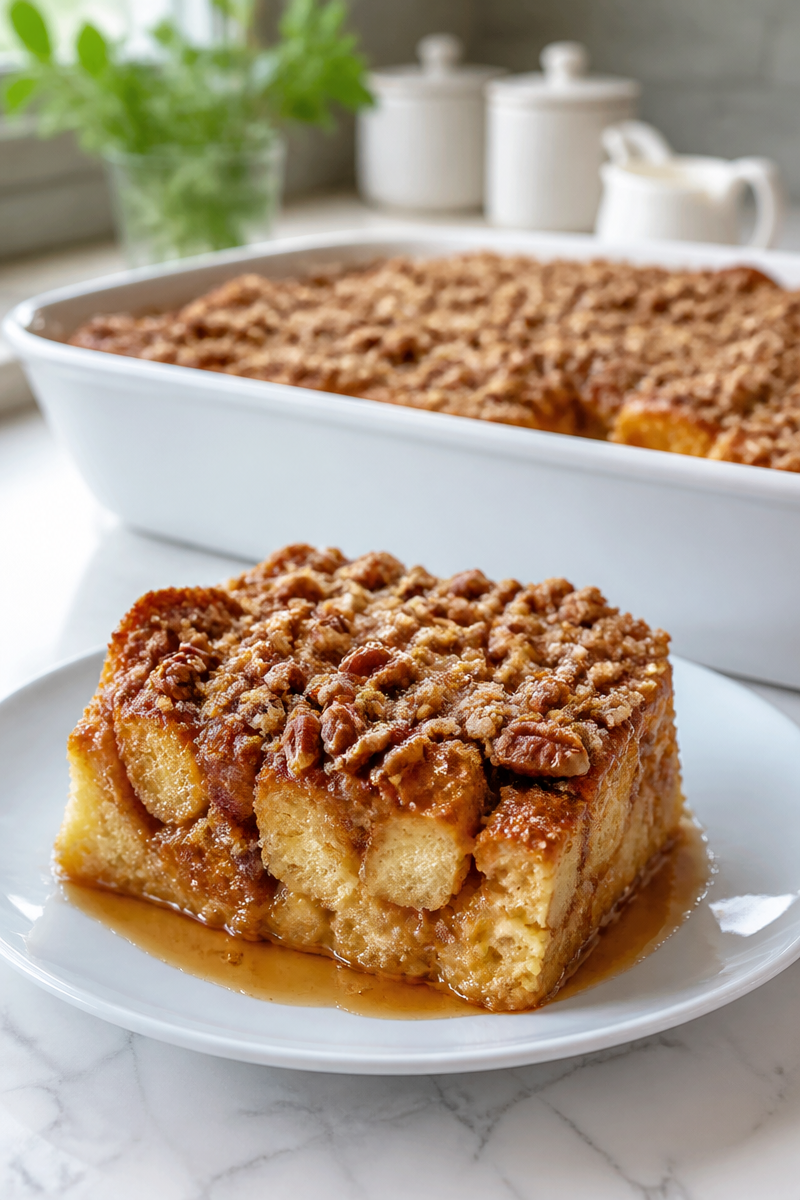 Baked Maple Pecan Overnight French Toast