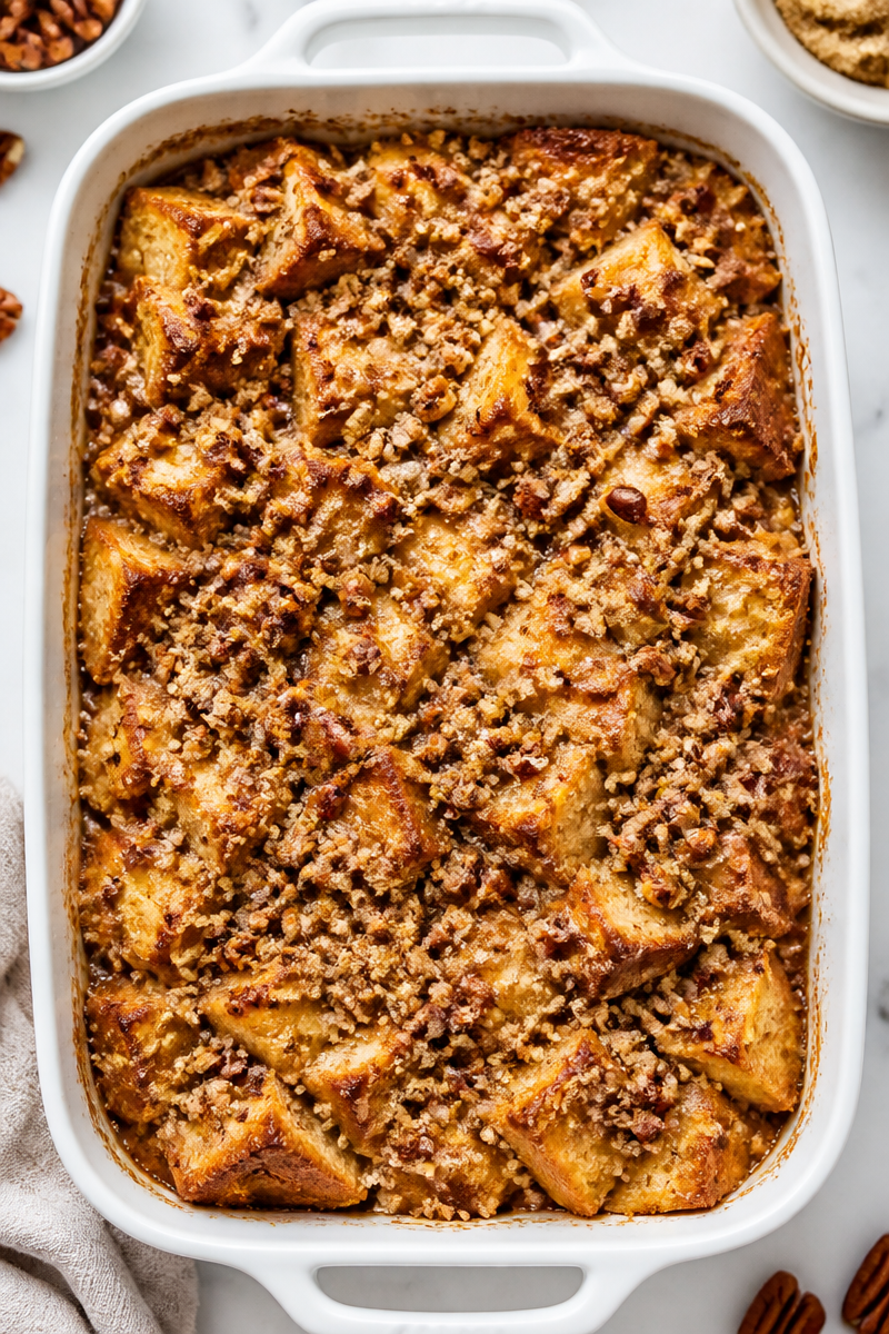 Baked Maple Pecan Overnight French Toast
