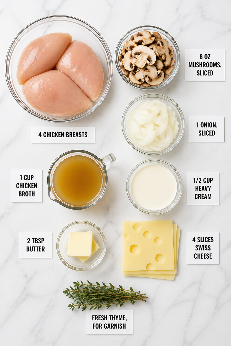 Baked Mushroom Swiss Chicken Skillet Baked Mushroom Swiss Chicken Skillet