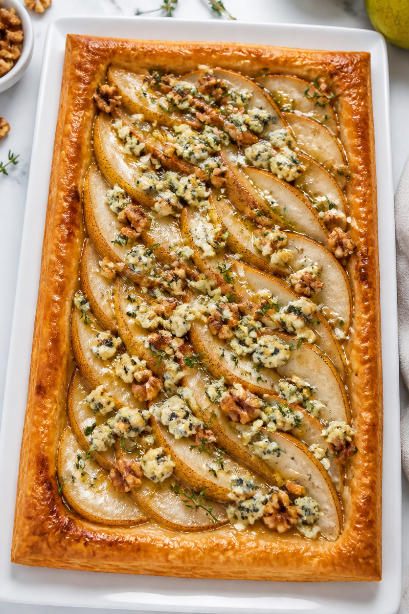 Baked Pear Blue Cheese Tart