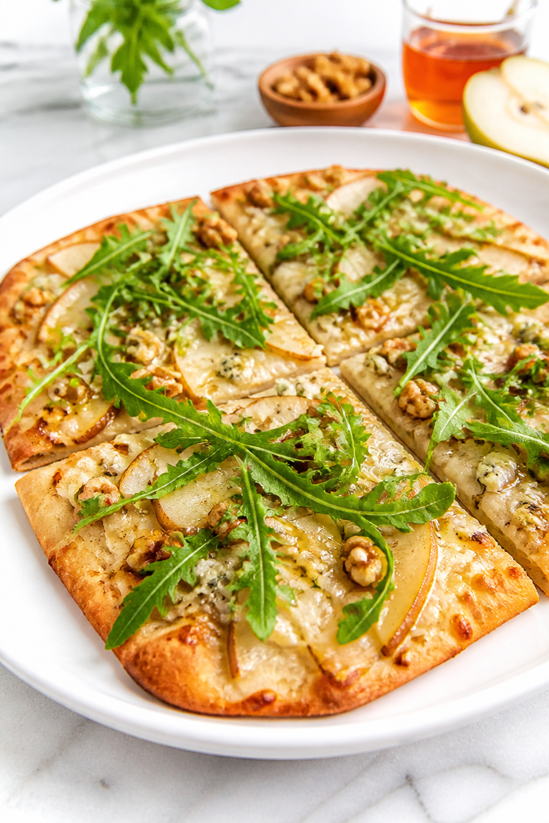 Baked Pear Gorgonzola Walnut Flatbread Baked Pear Gorgonzola Walnut Flatbread