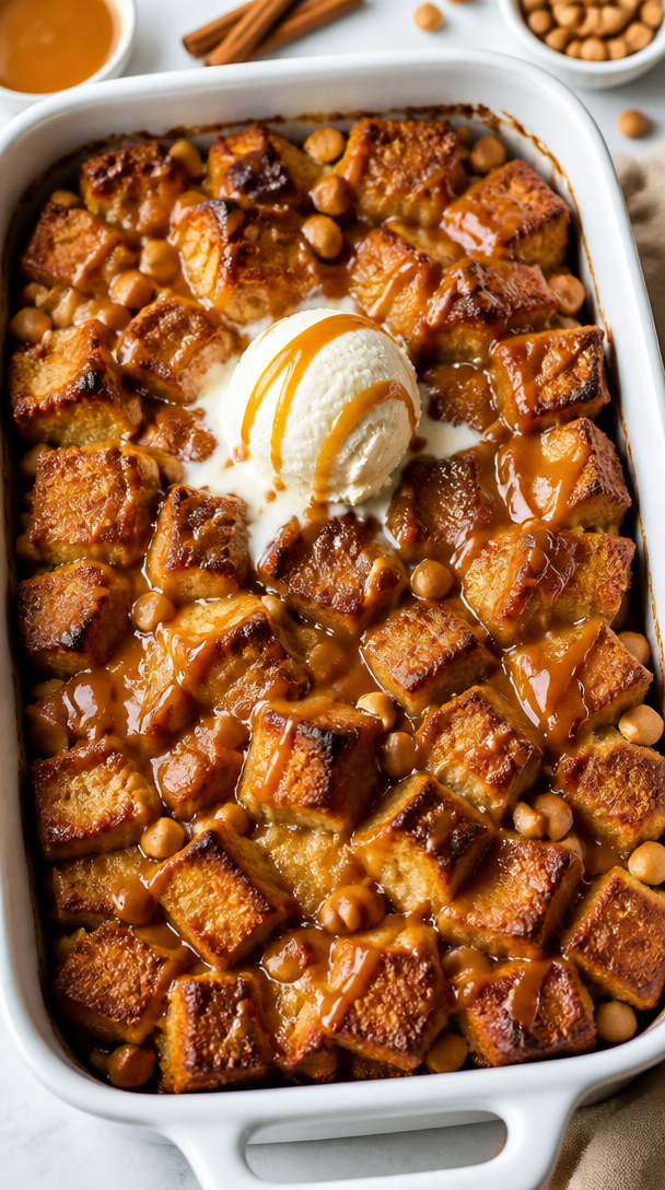 Baked Pumpkin Butterscotch Bread Pudding
