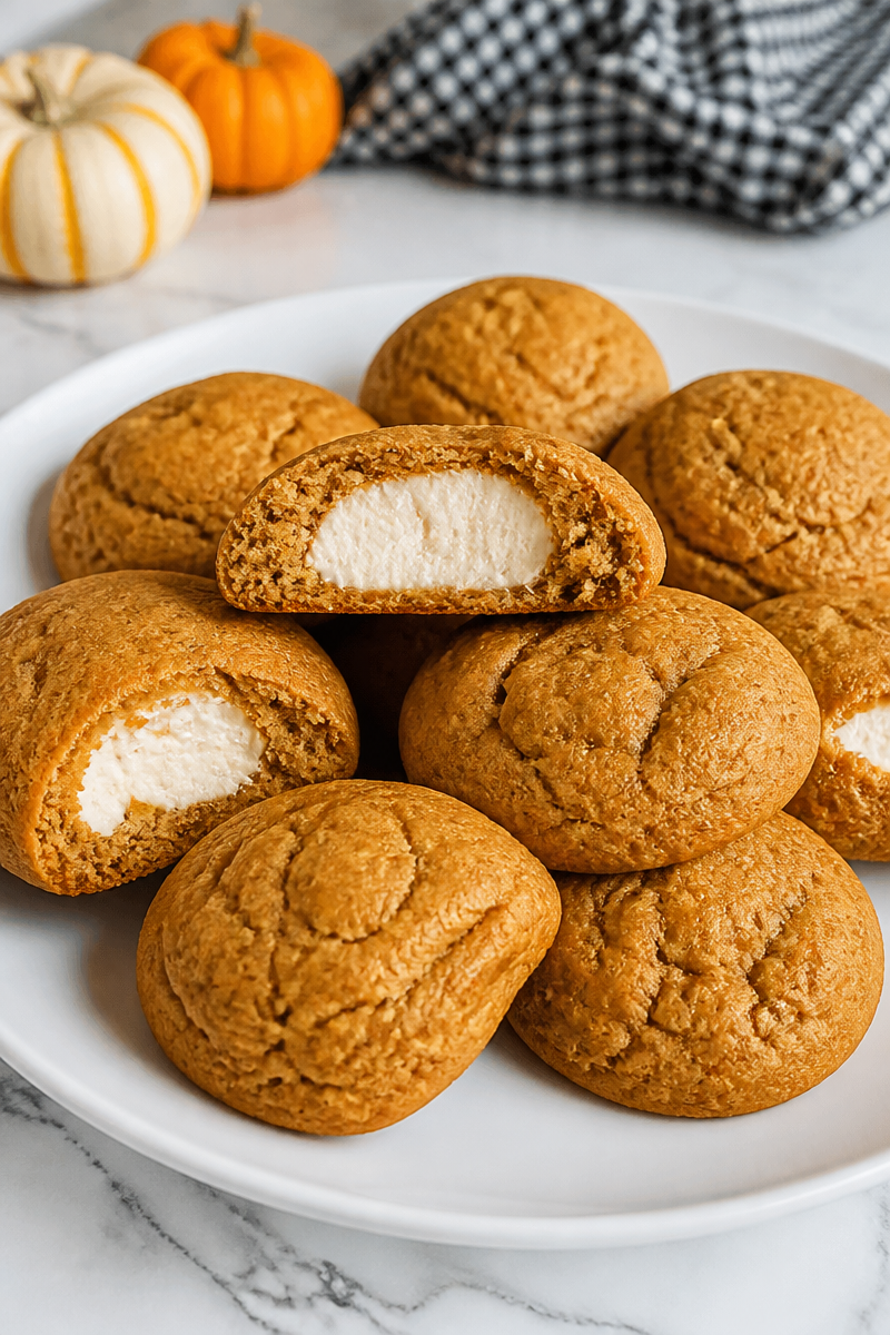 Baked Pumpkin Cheesecake Stuffed Cookie