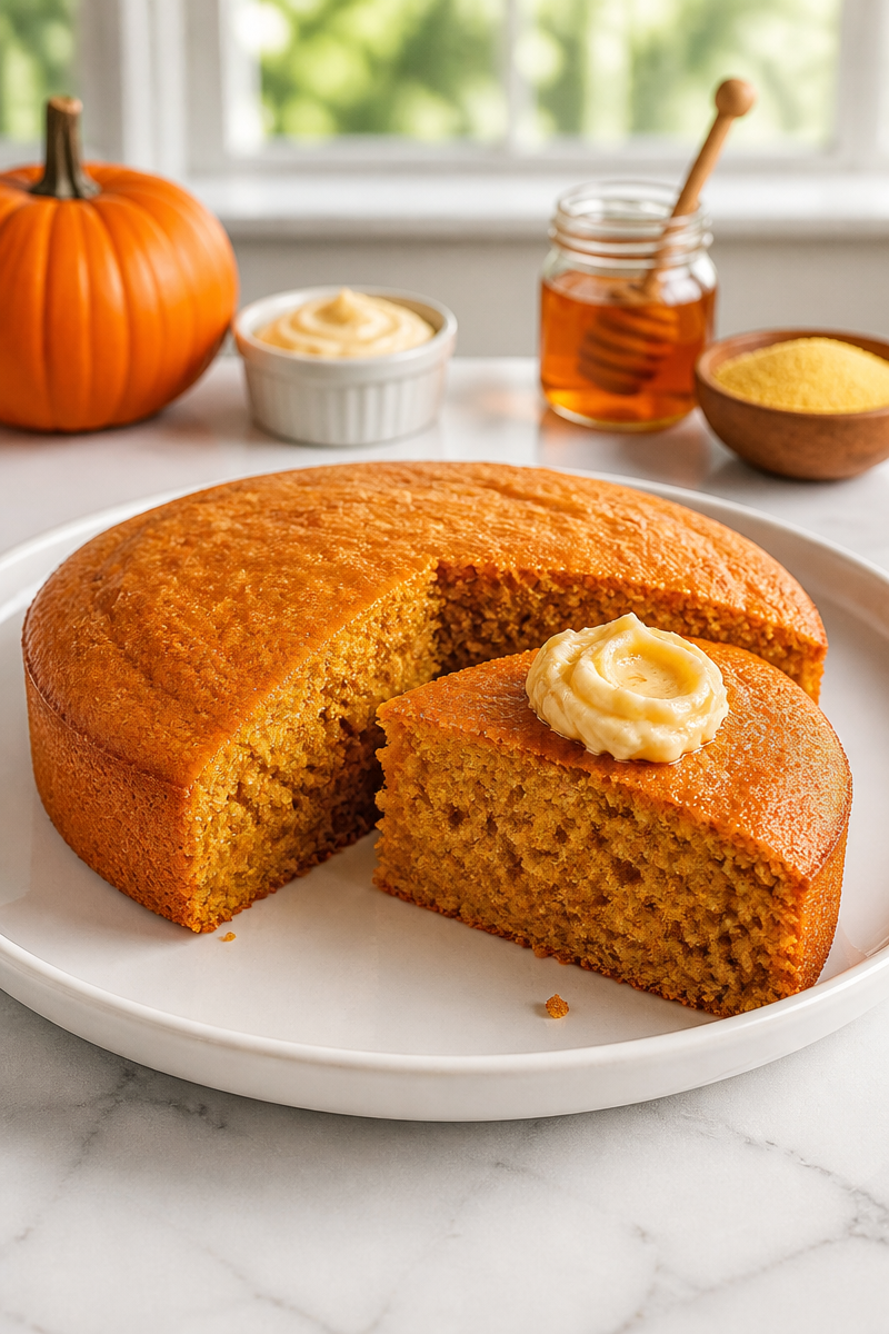 Baked Pumpkin Cornbread Honey Butter Baked Pumpkin Cornbread Honey Butter